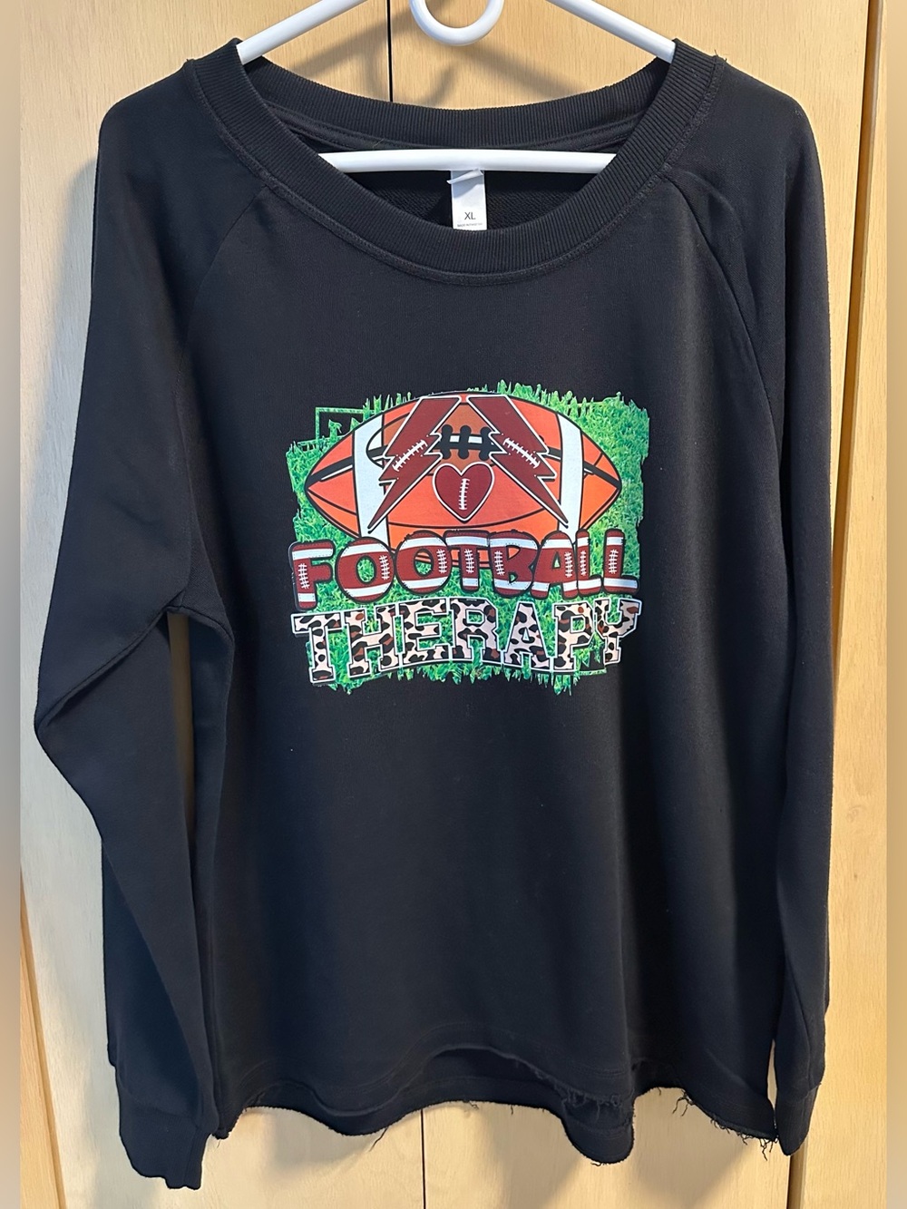 Football Therapy Graphic Crewneck Sweatshirt - NIP